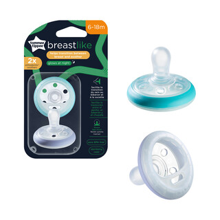 Tommee Tippee Closer To Nature Night Time Soother, Pack Of 2, (6-18 Months)